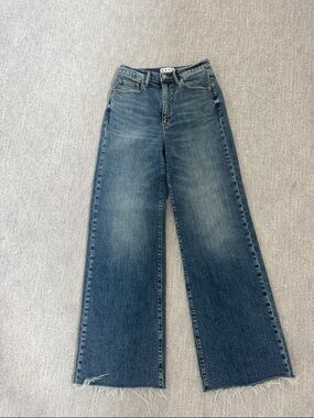High-Rise Wide Leg Denim Jeans in Blue